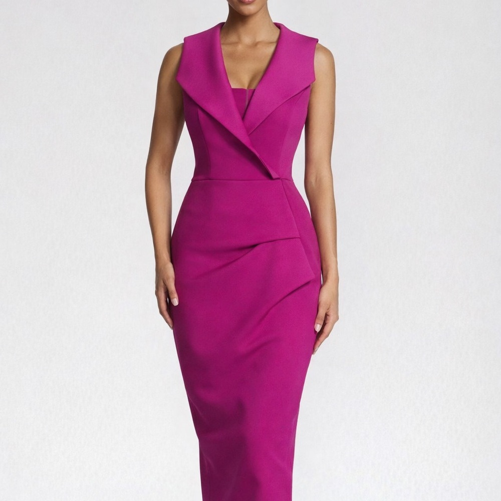 Chiara Boni Vibrant Pink Midi Dress